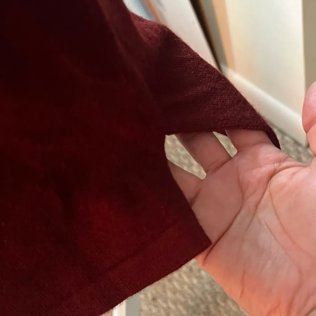 Forever 21 Burgundy Knit Shift Dress | 3/4 Sleeve | Size Small - Image 3