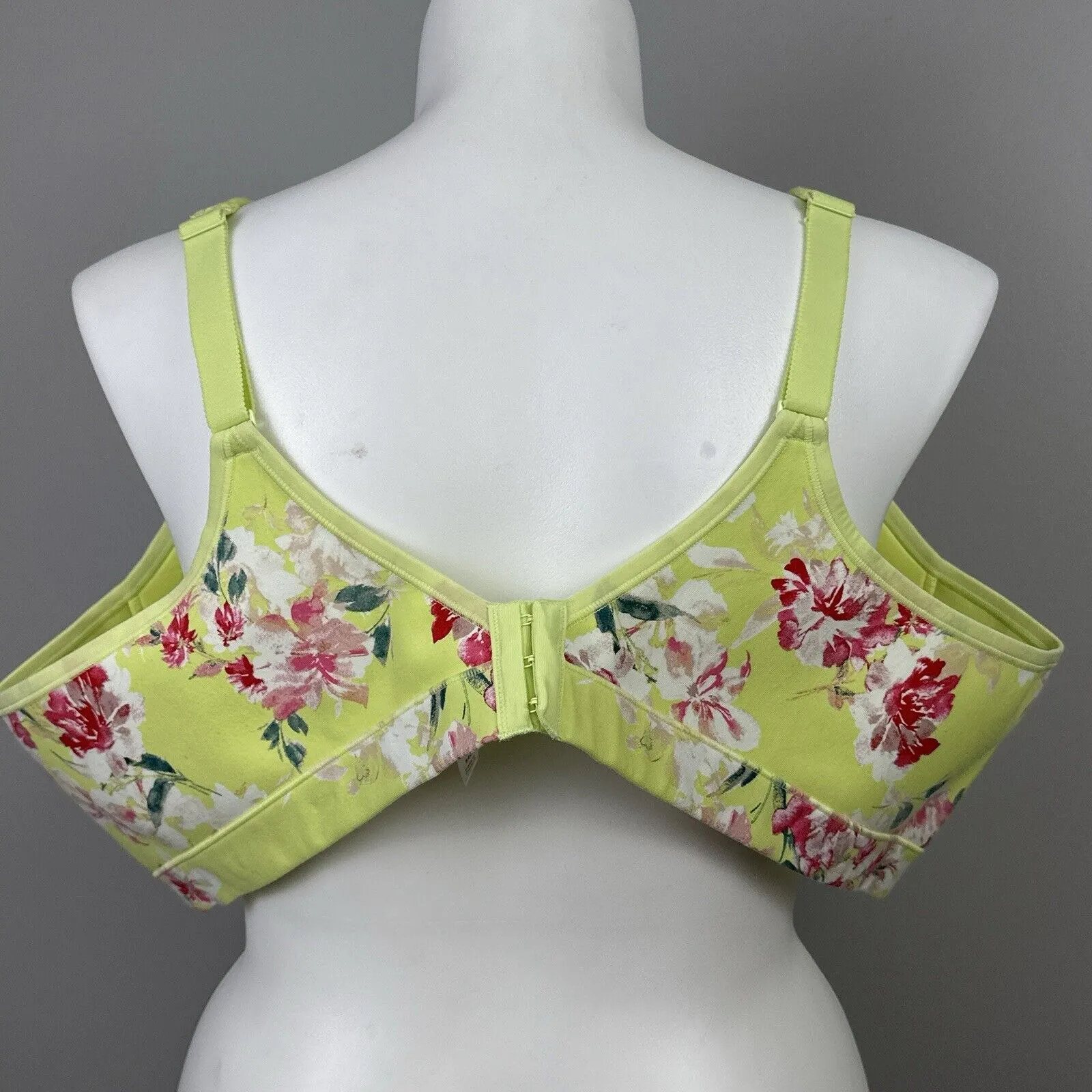 New Cacique Lane Bryant Lightly Lined No Wire Bra 54C Light Bright Green Floral - Image 5