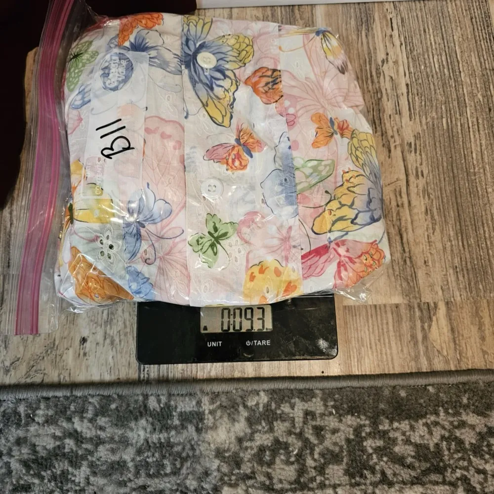 Alfred Dunner Womens 10 Butterfly Eyelet Jacket‎ Button Lined Collared Pockets - Image 6