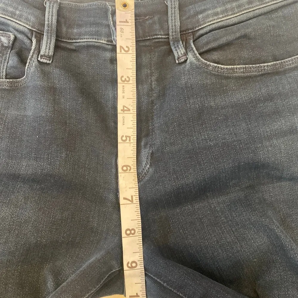 FRAME Le Skinny de Jeanne Faded Black/ Dark Blue Skinny Denim Jeans EUC Sz 27 - Image 12