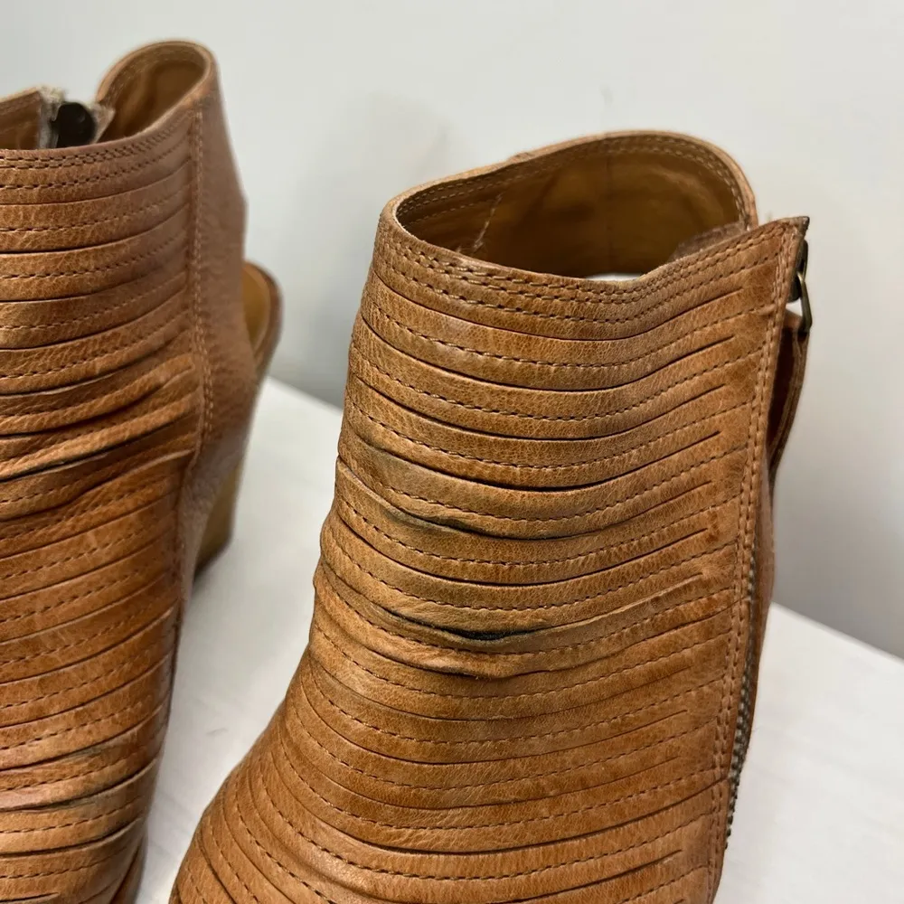 Paul Green Cayanne Peep Toe Nougat Leather Sandal Size 5.5 - Image 2