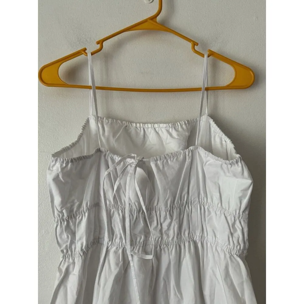 NWT Madewell White Embroidered Tank Midi Dress In Poplin Empire Waist Size 12 - Image 7