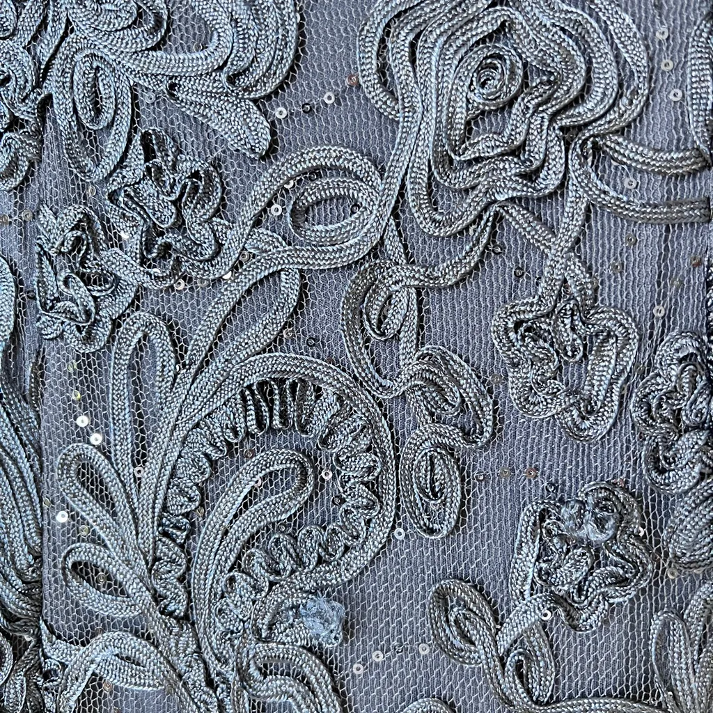 R&M Richards‎ Navy Blue Floral Lace Evening Gown Size 6 Formal Dress - Image 8