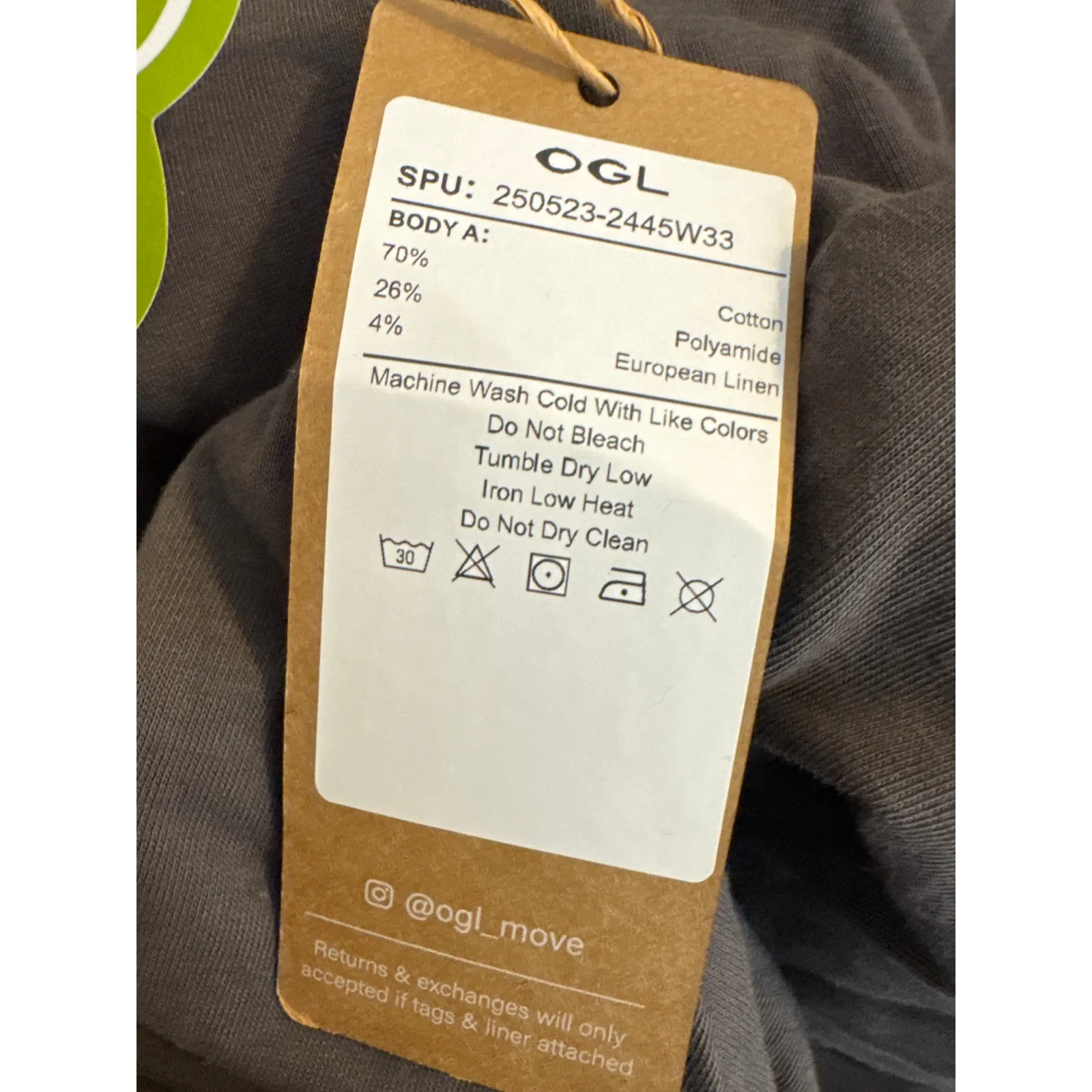 NWT OGL Cotton Linen Flowy Flared French Mole Elastic Waistband Double - Image 3