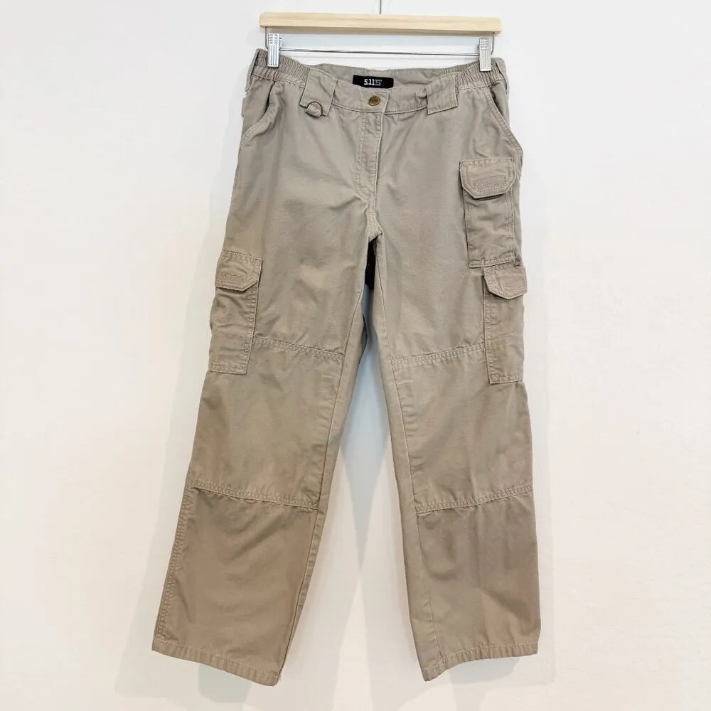 5.11 Tactical Cargo Utility Straight Leg Pants Work Outdoors Sporty Tan Size 10 - Image 2
