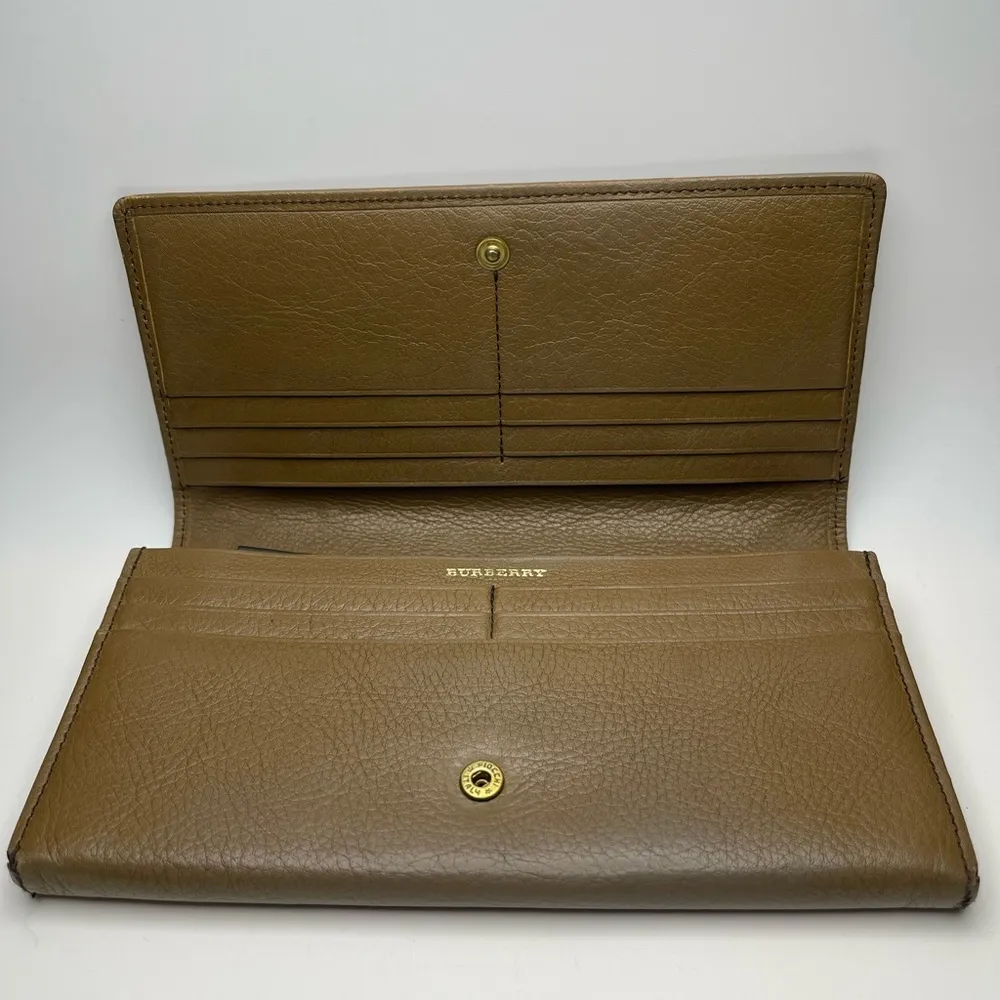 Burberry Brown Leather Long Wallet - Preowned - Image 3