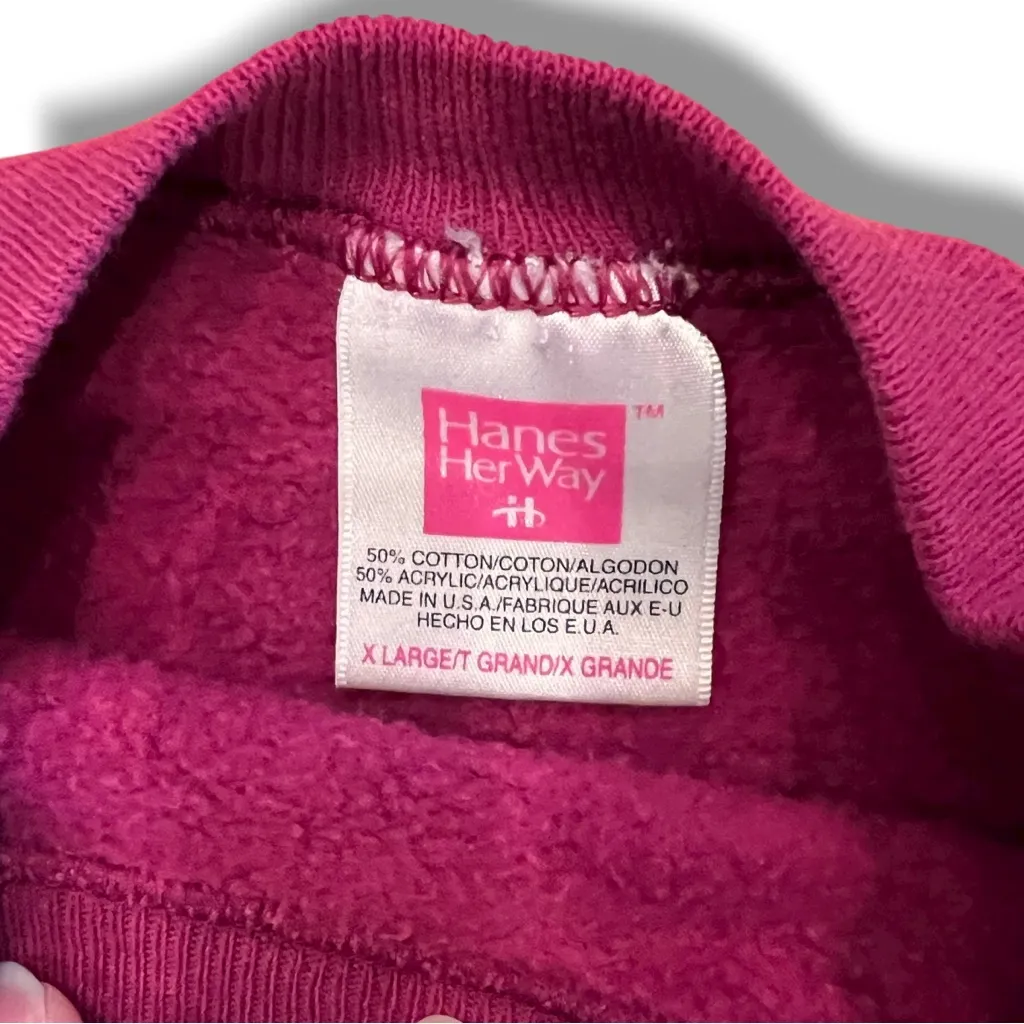 VTG 80s 90s Sweatshirt Womens XL Flowers Grandmacore Made In USA W/ 3 Appliqués - Image 5