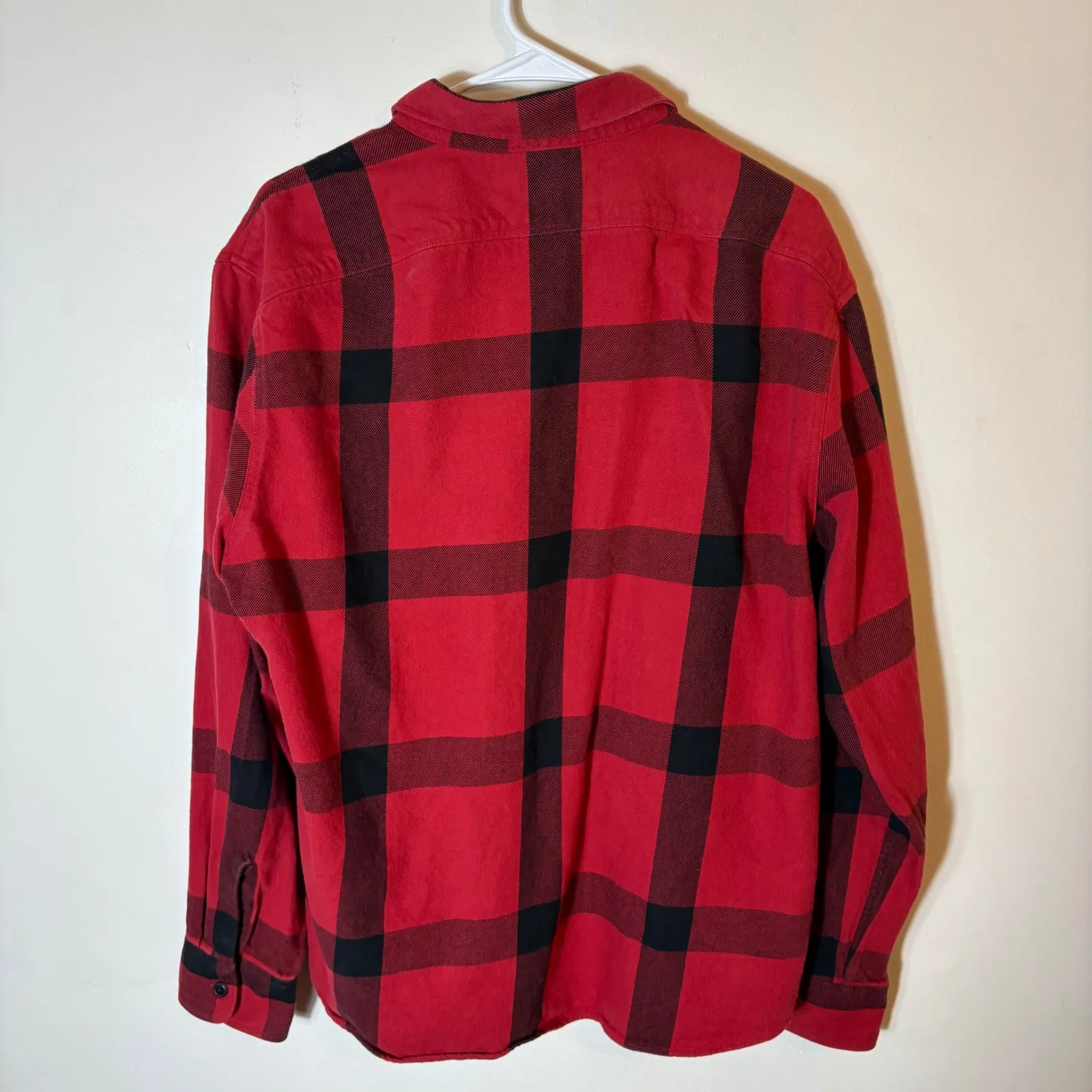 Madewell Buffalo‎ Plaid Flannel Shirt Button Down Red Black Size Large - Image 8