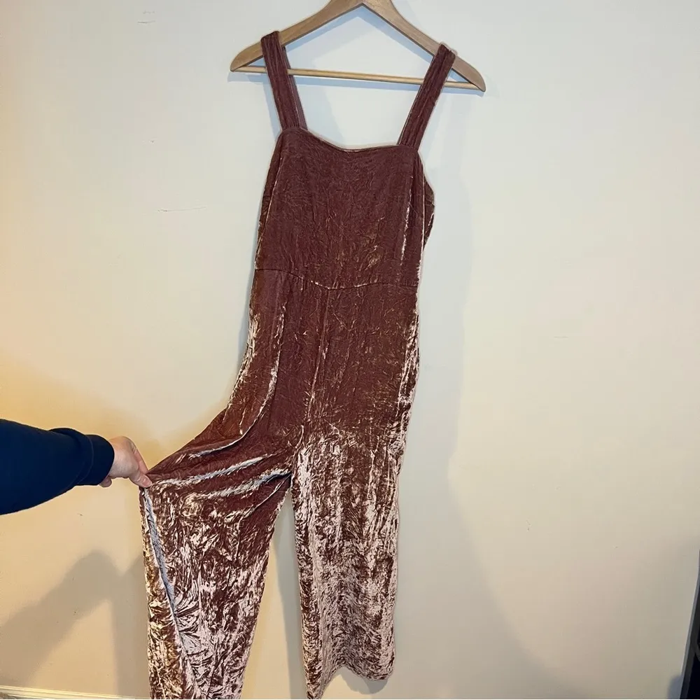 Madewell Rose Pink Velvet Jumpsuit Overalls women’s size 2 sleeveless romper - Image 2