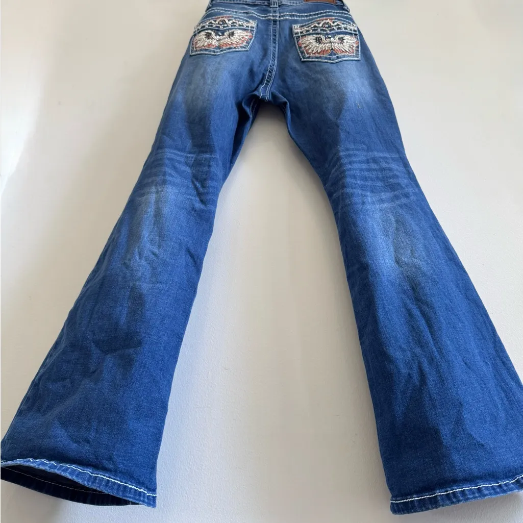 Ya Los Angeles Blue Boot Cut Jeans western Y2k sz 9/10 - Image 4