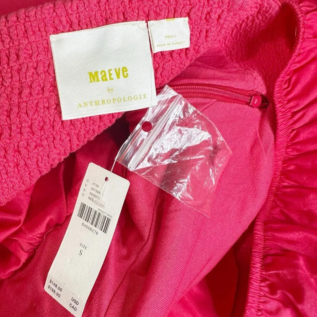 MAEVE x ANTHROPOLOGIE Puff Sleeved Sweetheart Mini Dress, Red, Small - Image 12