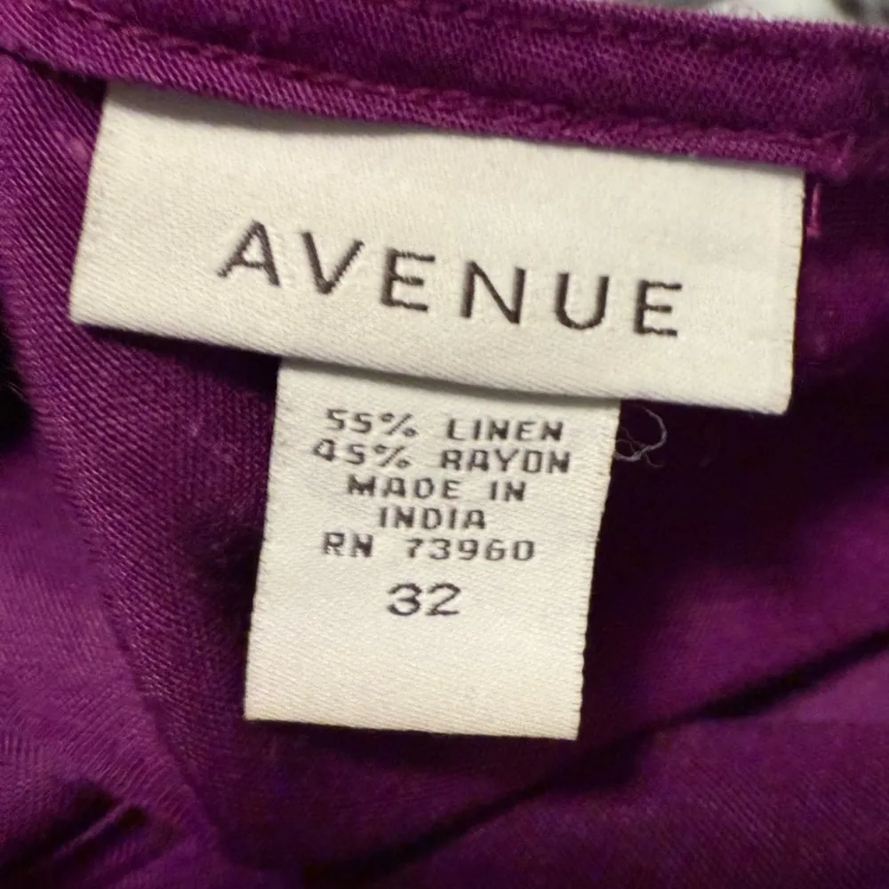 Avenue Linen Blend A Line Sleeveless Maxi Dress Summer Eggplant Purple Size 32 - Image 5