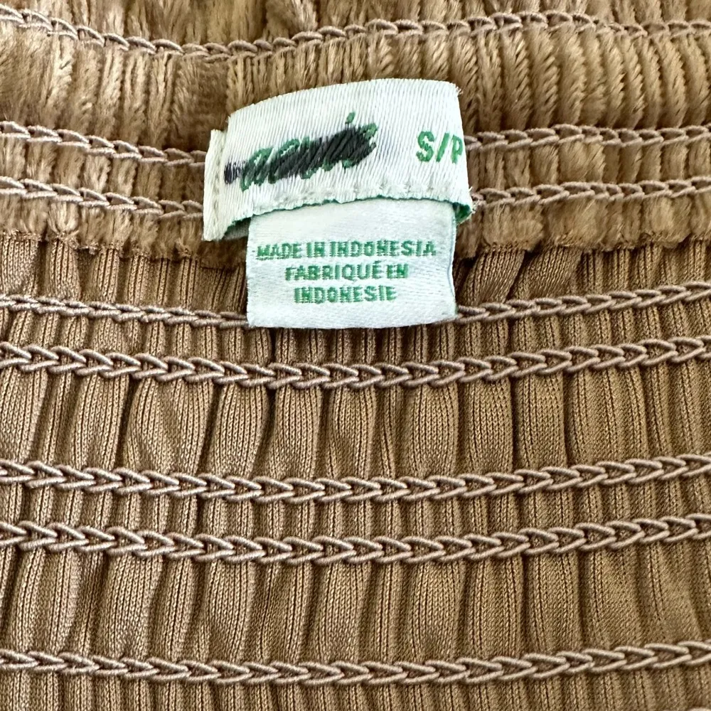 Aerie Light Brown Velour Smocked Waist Skirt - Image 3