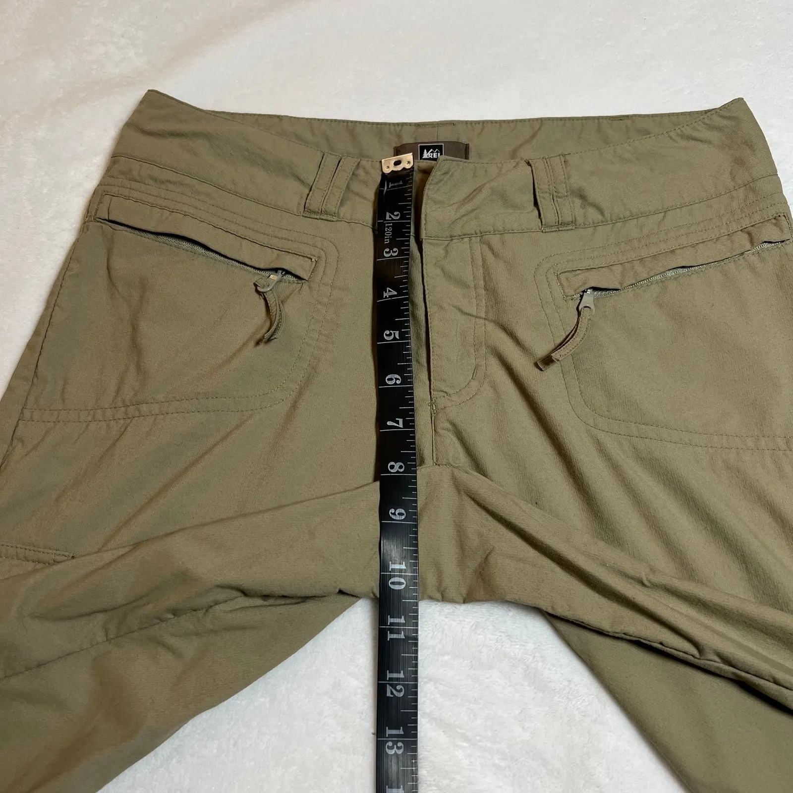 REI Women's Bootcut Nylon Blend Convertible Cargo Pants Size 2 Gorpcore Hiking Tan - Image 9