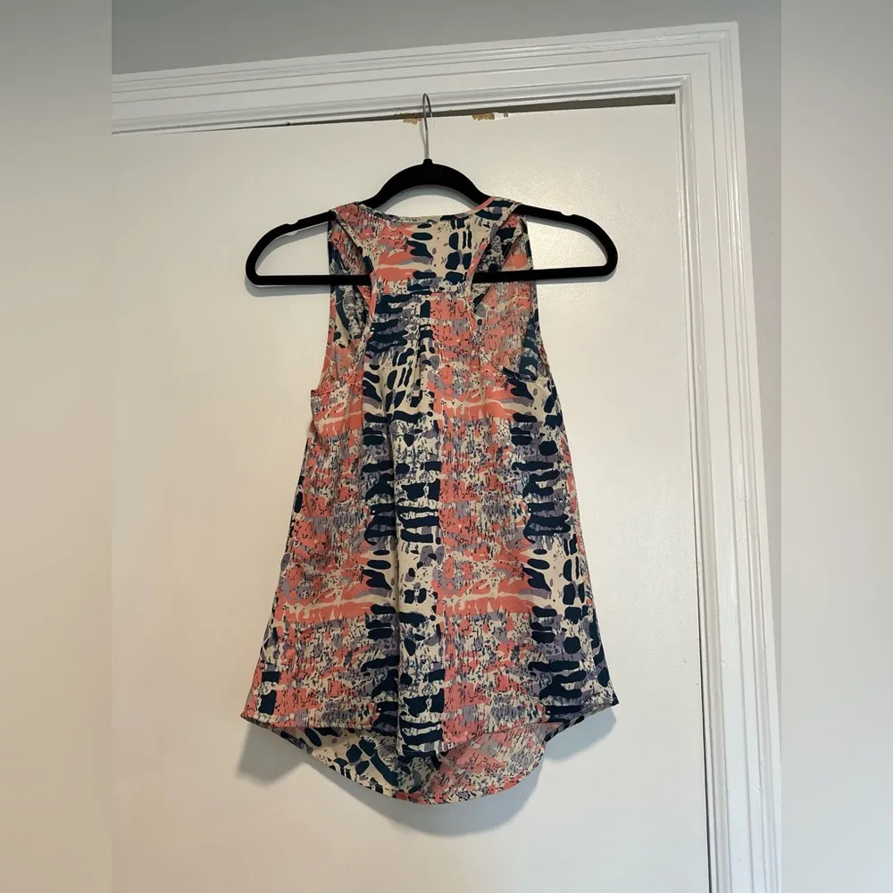 Black Rainn  Women’s Small Sleeveless Abstract Print Cowl Neck Flowy Blouse. - Image 2