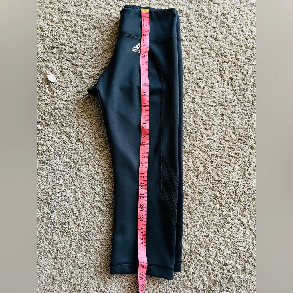 Adidas Black Cropped Leggings - Image 4