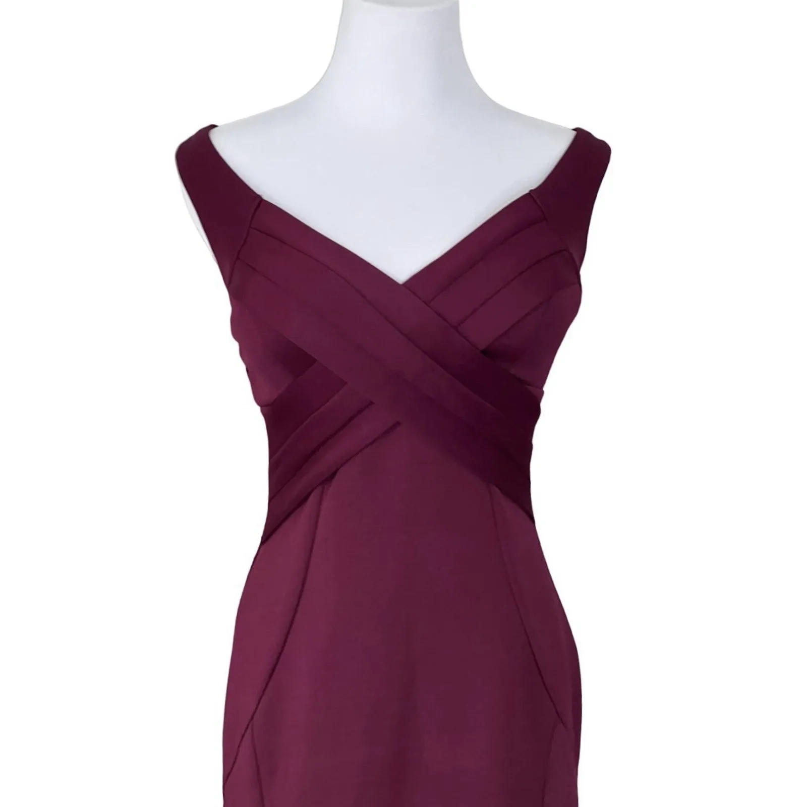 Emerald Sunday‎ Sleeveless Evening Brides Maid Sleeveless Long Dress MEDIUM Slit Red - Image 2