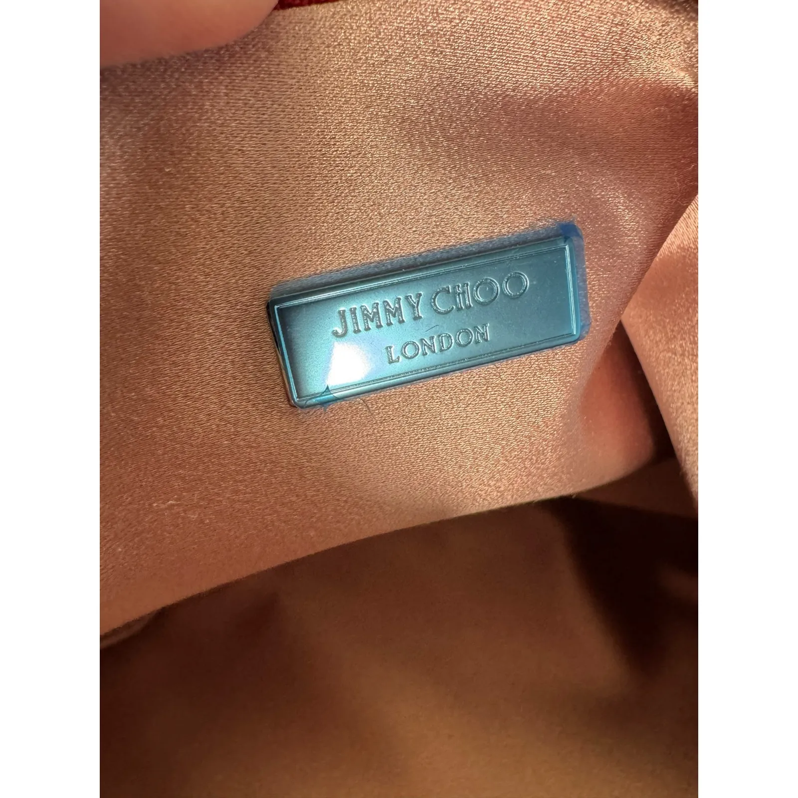 Jimmy Choo NWT Callie Velvet Clutch in Red and Silver - Image 6