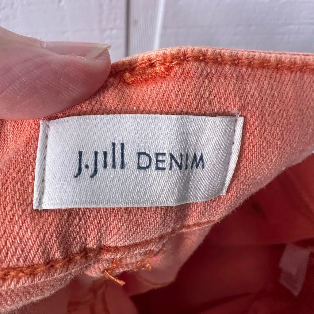 J. Jill Jeans Womens Cropped Orange Mid Rise Cuffed Denim Size 12 EUC - Image 8