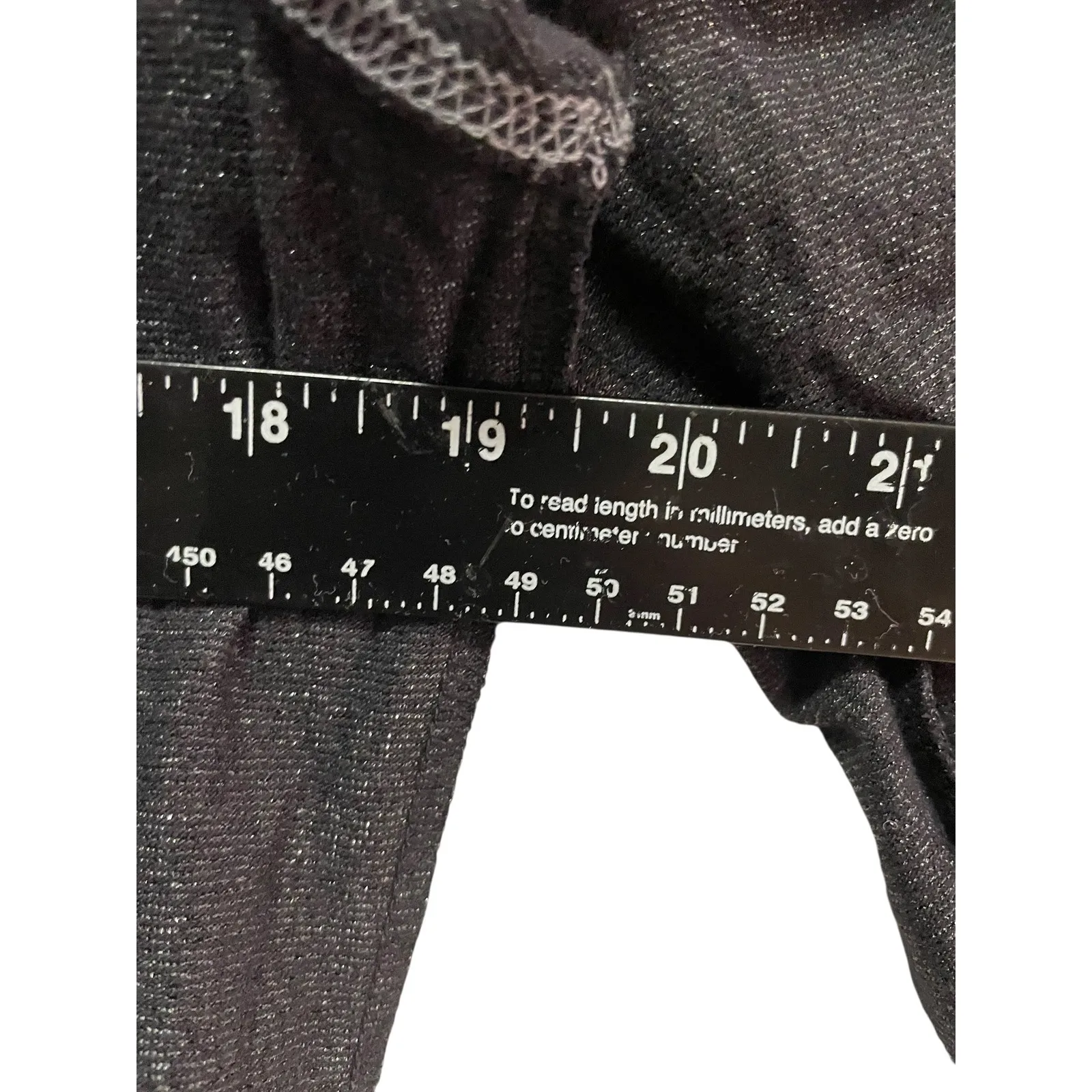 Tommy Jeans Y2K Women Black Long Sleeve V Neck Sparkle Glitter Top Shirt Size M - Image 4