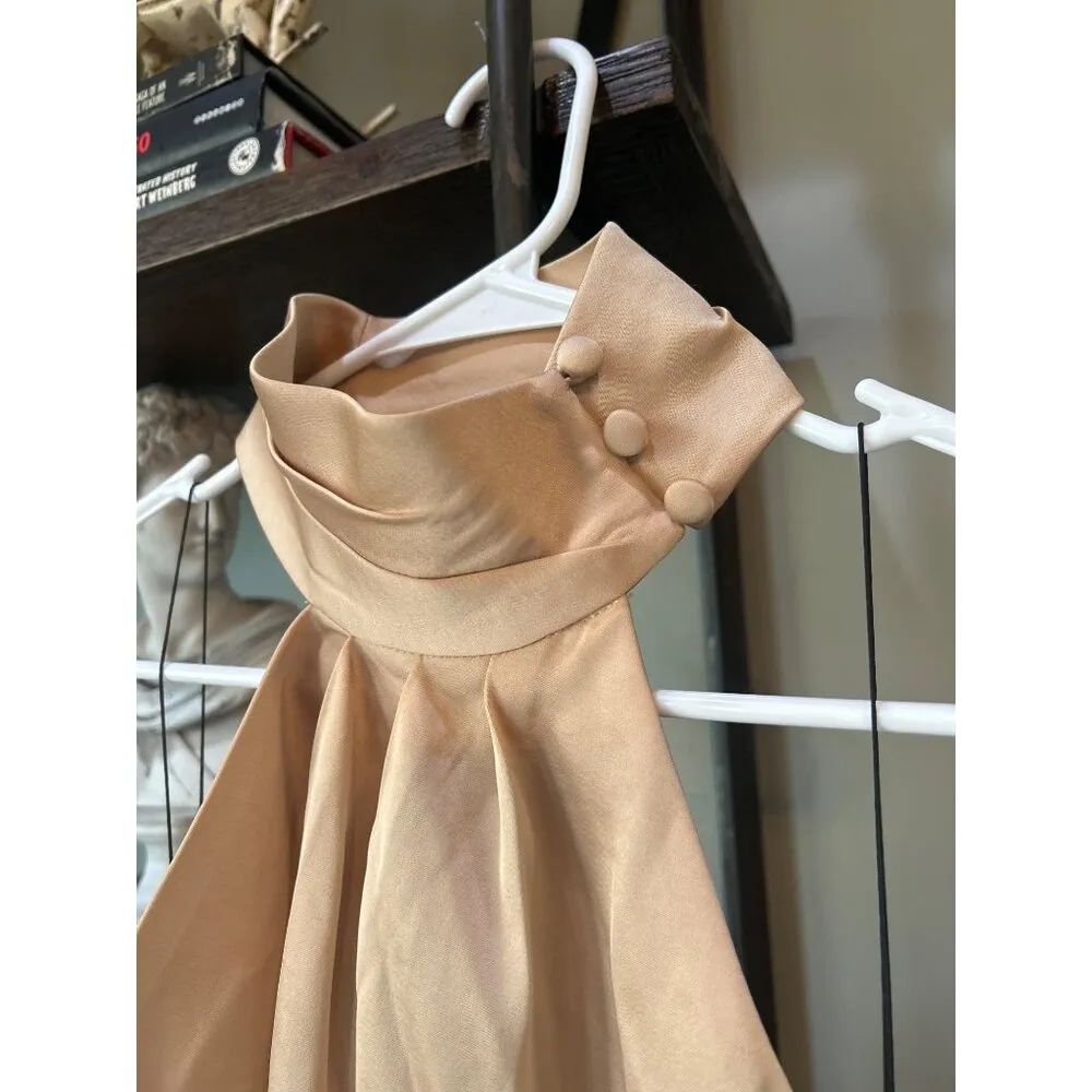 Significant Other Darcy Backless Dress Tan Almond Womens Size 8 - Image 8