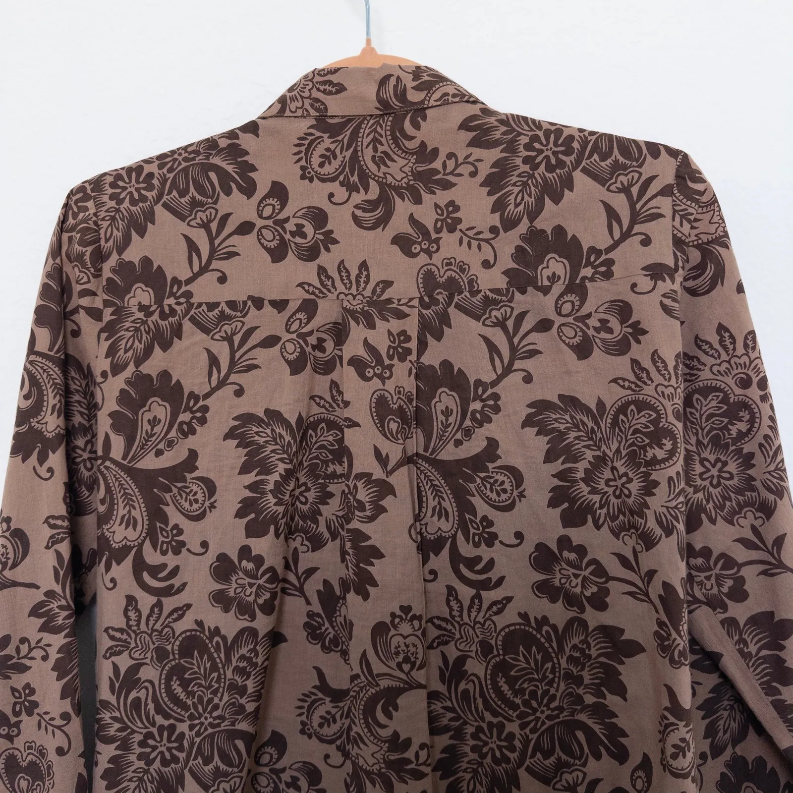 Sundance Womens Button Down Shirt Size XS Brown Floral Embroidered Boho Cottage - Image 6