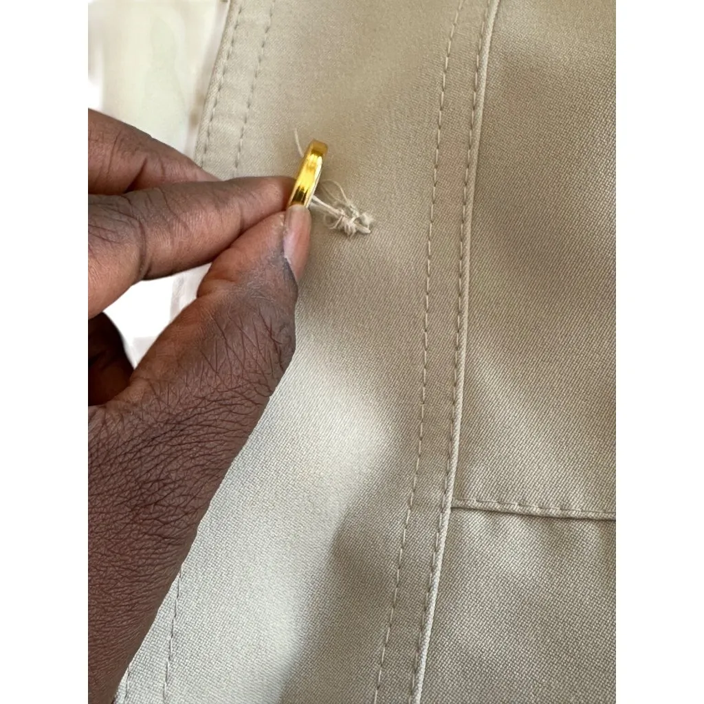 Donnybrook Beige Trench Coat Button Closure Belted Waist Vintage Classic 8 READ - Image 6