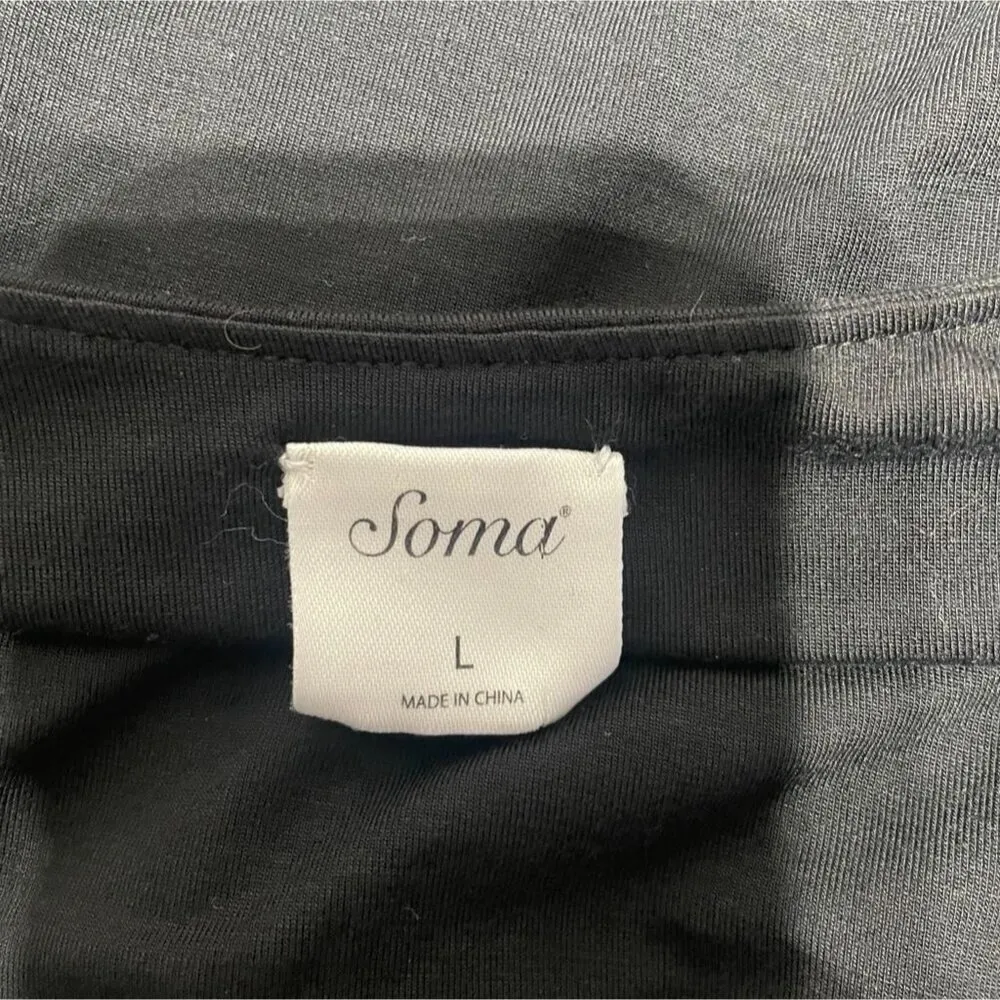 Soma Size Large  Top Scoop Neck Shirt Black Long Sleeve - Image 5