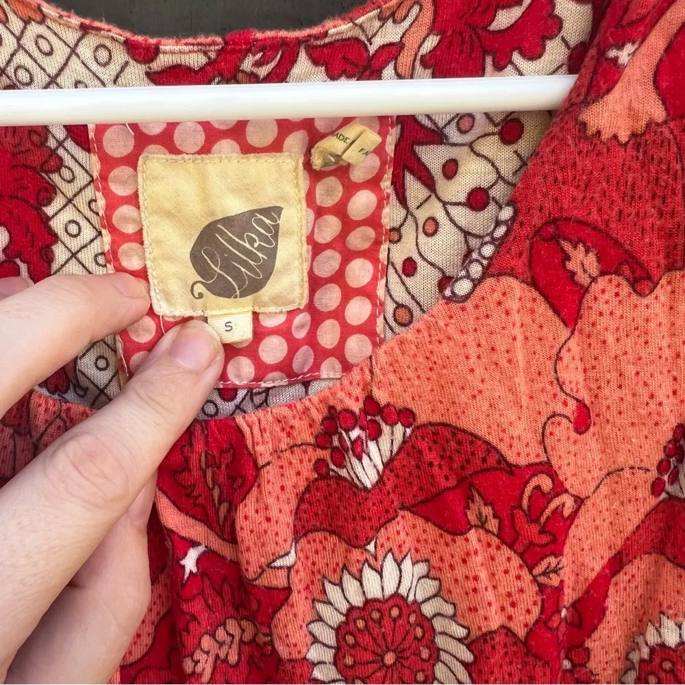 Anthropologie Lilka Coral Gardens Red and pink Floral
Sleeveless Dress sz small - Image 4