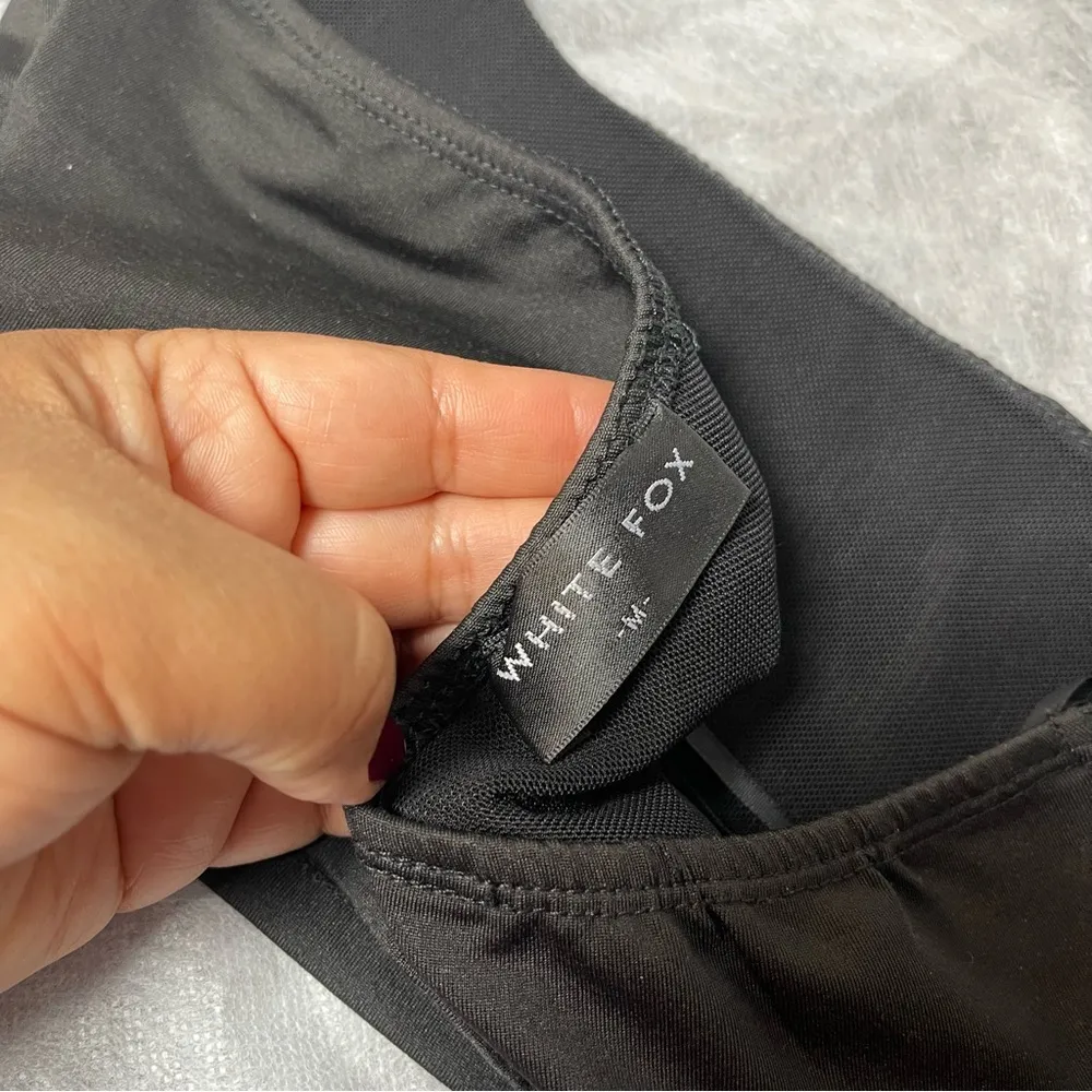 White Fox whenever you want Black Halter Crop Top SZ M - Image 6