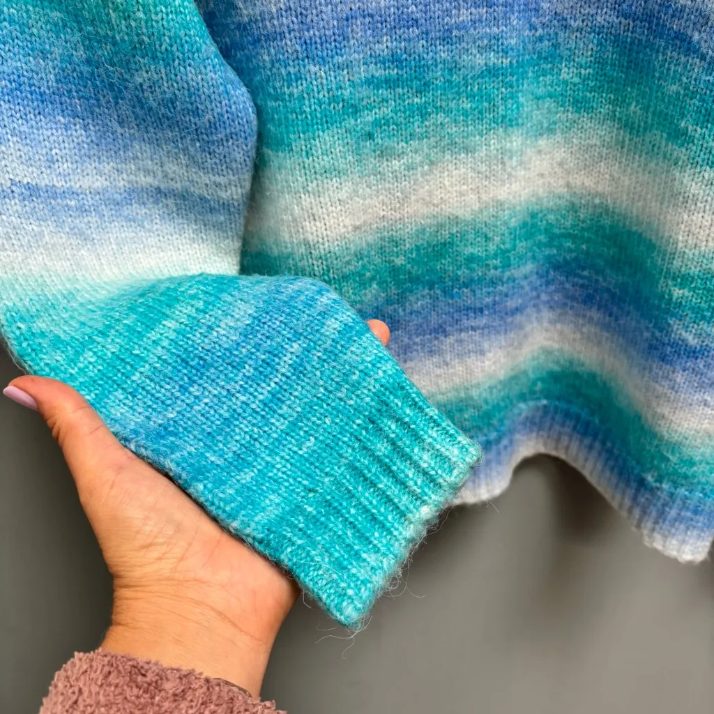 Frankie’s Bikinis Bennie Oversized Knit Sweater in Blue Horizon XS / S - Image 7