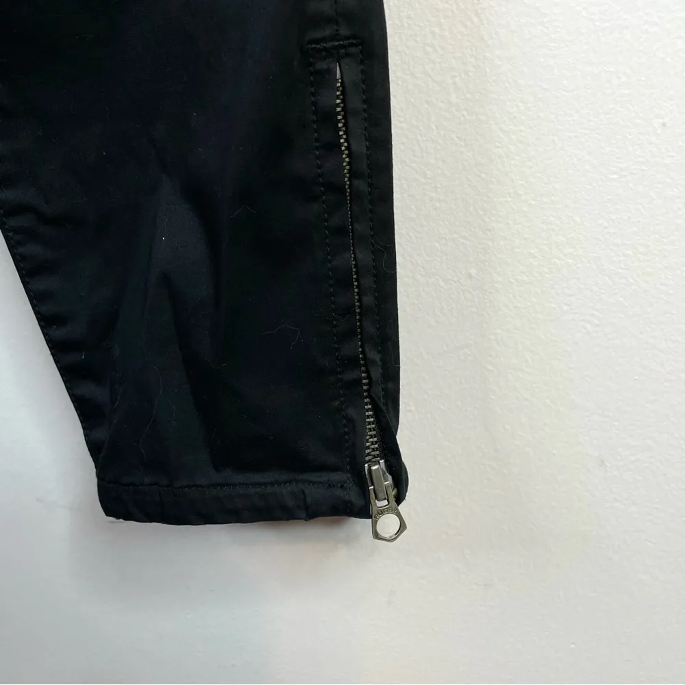 Ralph Lauren Rugby Black cotton sateen Skinny Ankle zip utility Moto pants 4 - Image 5