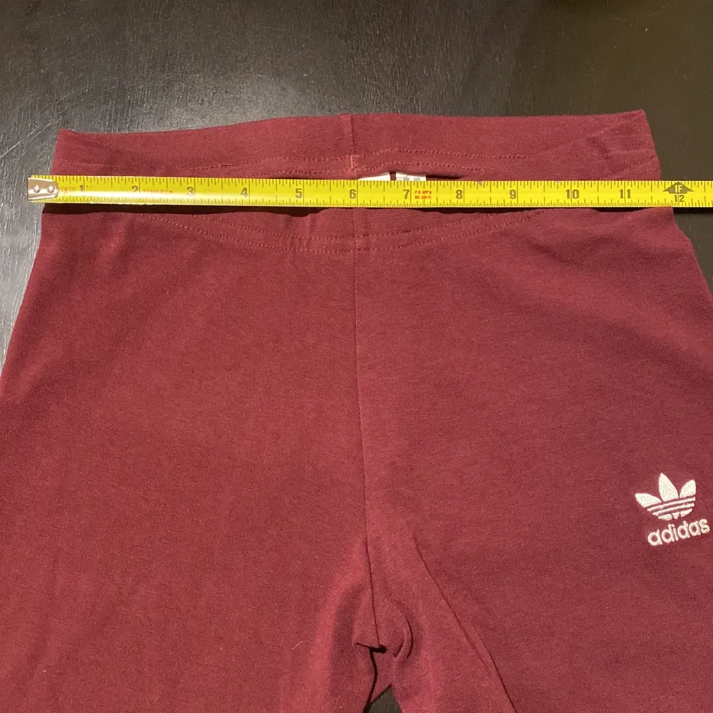 Adidas Jogger Pants with Striped Sparkle Cuffs, Burgundy Red XS - Image 5