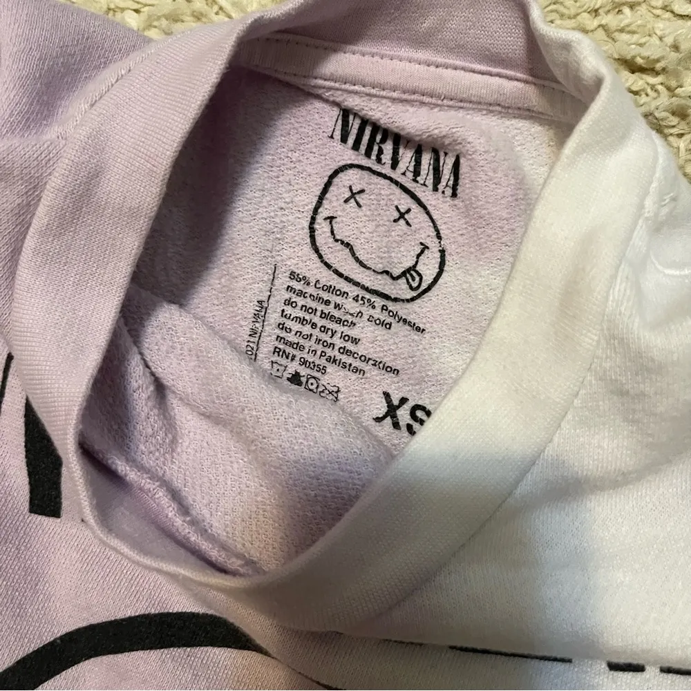 Nirvana Tie Dye Pullover Sweatshirt Size Small Pink Blue White size xs - Image 3