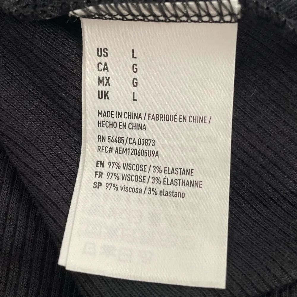 American Eagle Ribbed Dress Black Size Large - Image 6