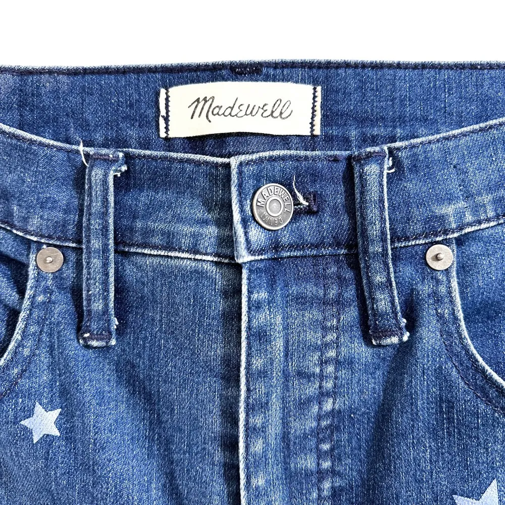 Madewell Cali Demi-Boot Jeans Star Mini Flare High Rise Cropped Jeans Blue 28 - Image 10
