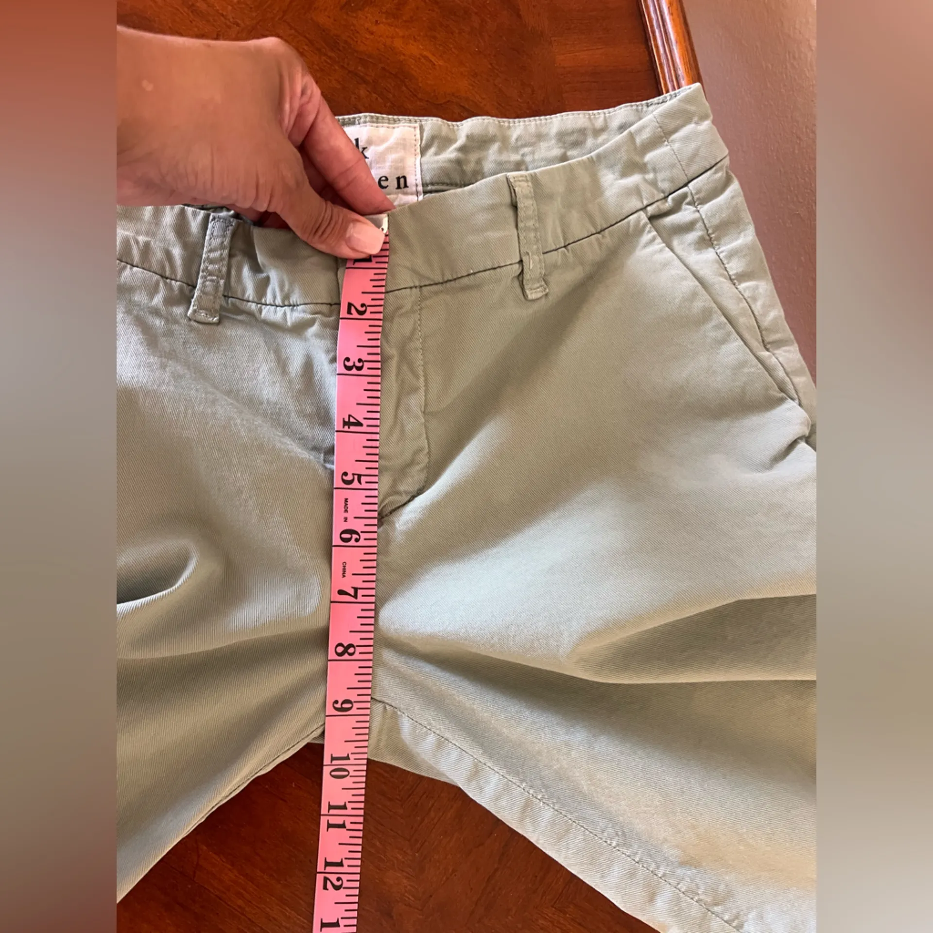 Frank & Eileen Wicklow Italian Chino Cotton Cropped Pants In Rosemary Size 4 - Image 8