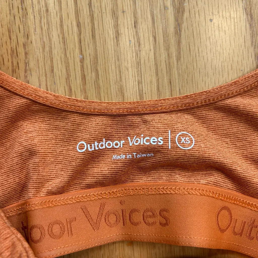 Outdoor Voices Orange Rust Double Time Athletic Sports Bra Women's Size XS - Image 3