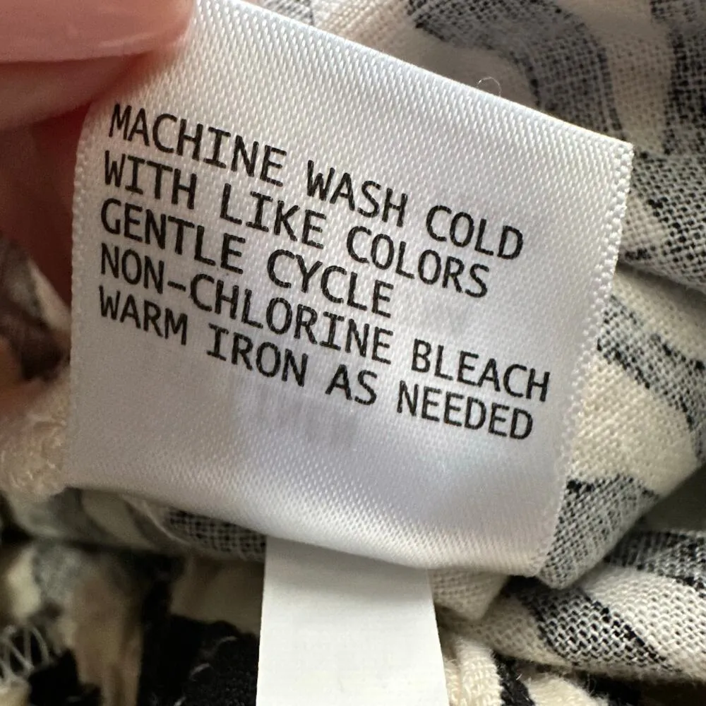 Rachel Zoe Womens size 1X Linen Cropped Cargo Pants Safari Pull On Tropical - Image 9