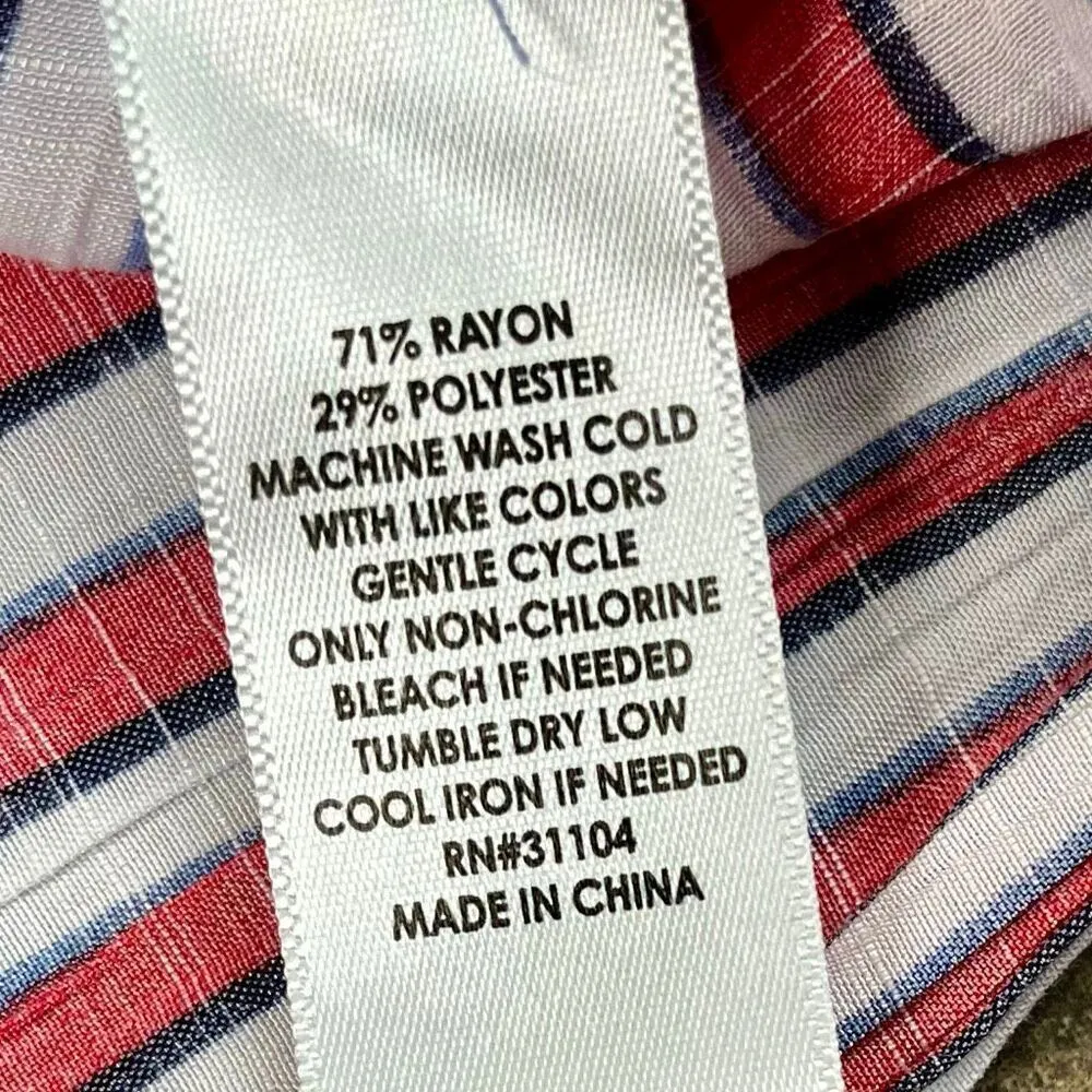 Kim Rogers Paisley Leaf Striped Blouse XL - Image 7