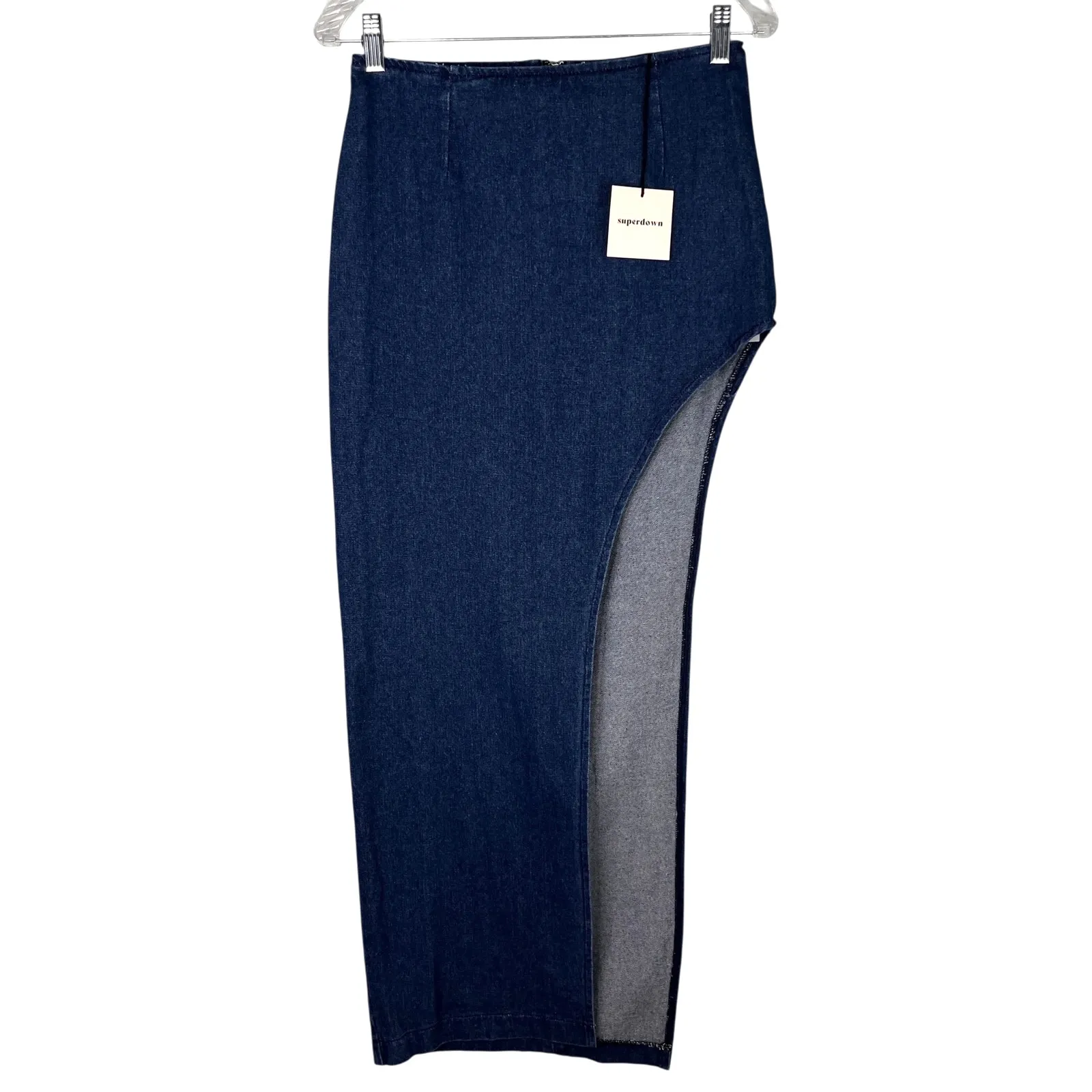 Superdown Tirza Maxi Skirt Denim 24 New - Image 5