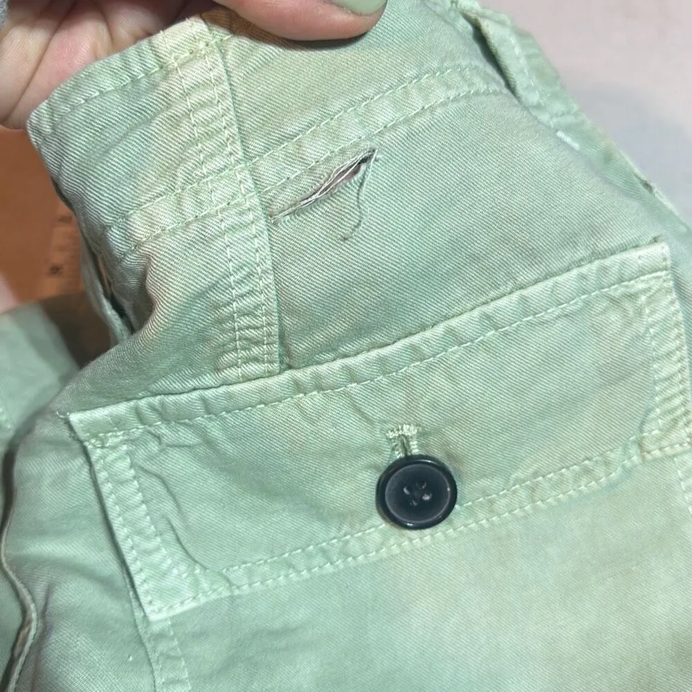 NWT ZARA The‎ Tokyo Trouser High Waisted Pants linen blend cargo ankle green - Image 5