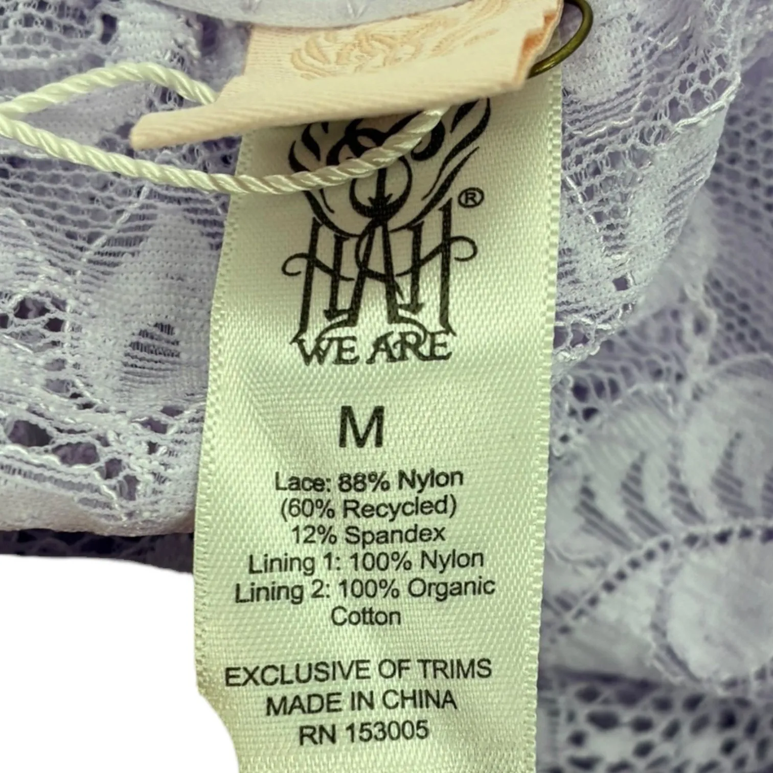 We Are HAH Comin' in HAHT Lace Teddy Bodysuit Deep V Plunge Purple Lilac M Size M - Image 2