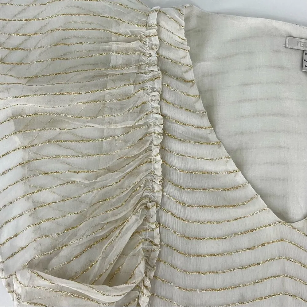 Amuse Society Sunset Dreams Mini Dress Cream Metallic Size M NWT - Image 9