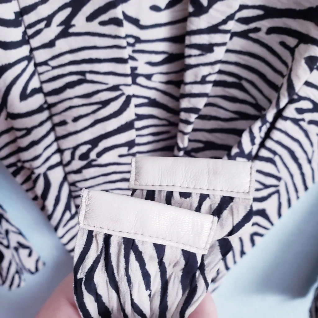 Nanushka Hierro Zebra Print Dolman Long Sleeve Mini Dress With Waist Belt Black Size XL - Image 11