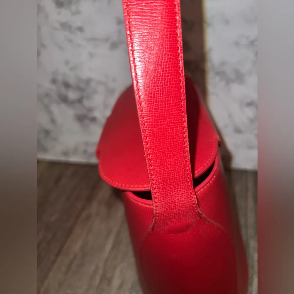 Vintage Extremely Rare Vintage Christian Dior Red Pebble Leather Tote Excellent - Image 10