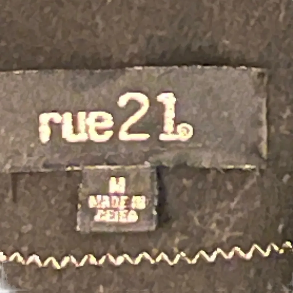 Rue 21  Womens Wool Blend Size M Black Wide Zip Up Collar Y2K - Image 3