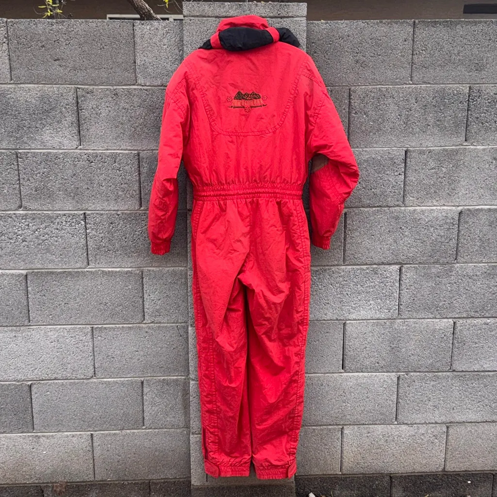 Powderhorn Red & Black Ski Vintage Snowboard Snowsuit Women's Size 8 - Image 14