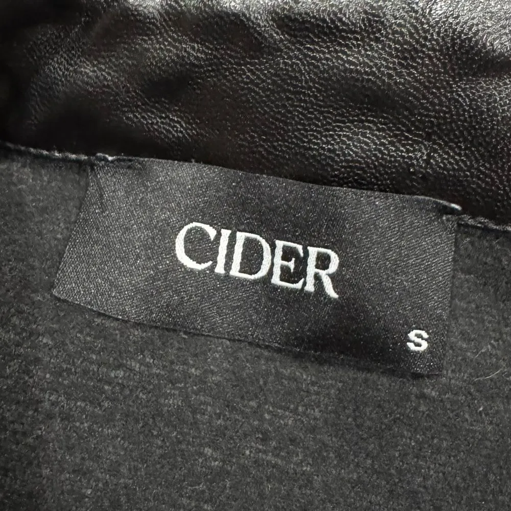 Cider Faux Leather Black Button Up Jacket Women’s Small - Image 2