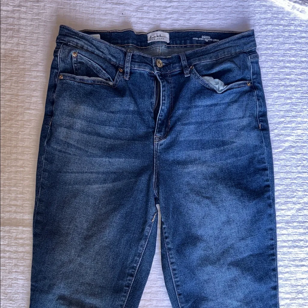 Women's High Rise Jeans - Deep Blue - Image 3